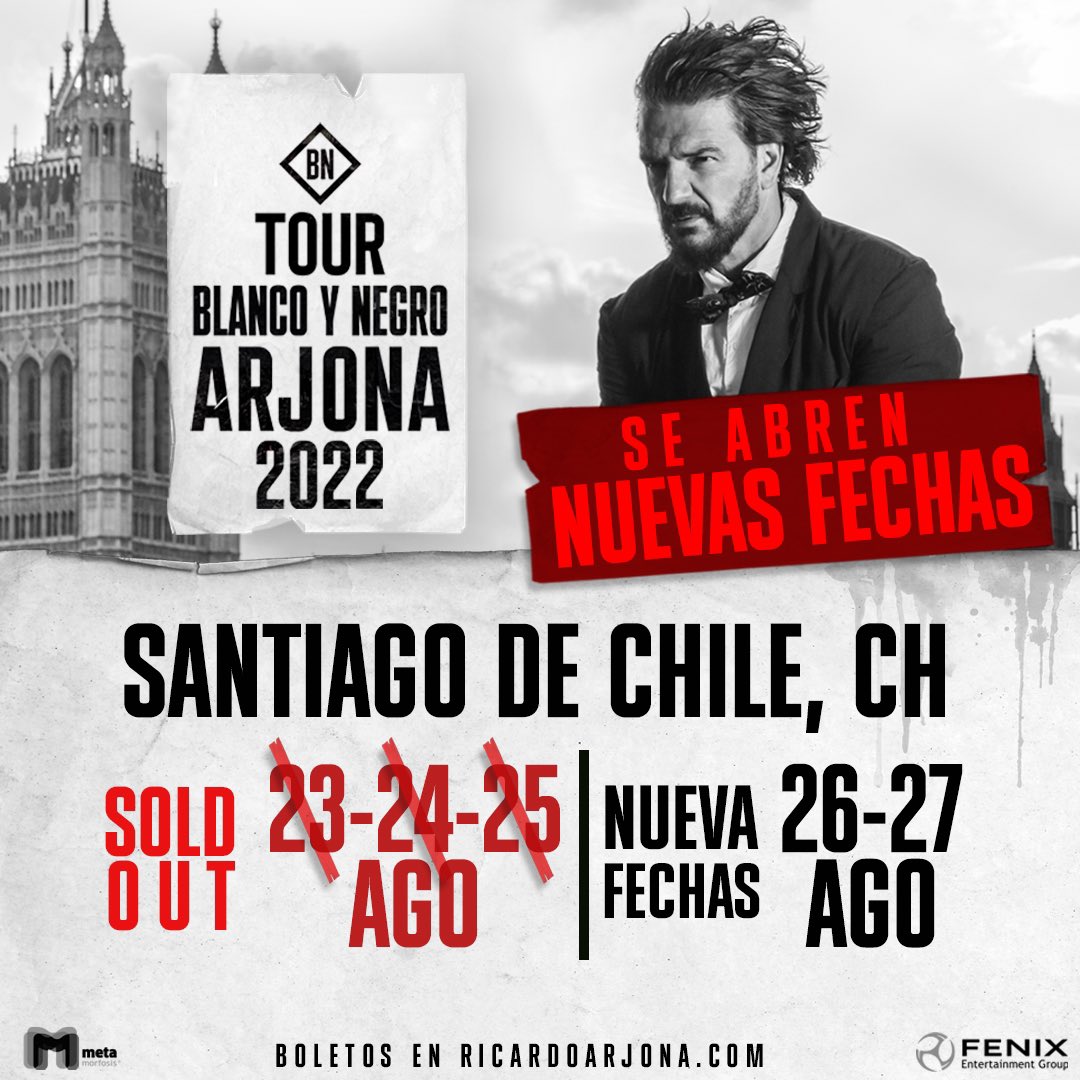 ricardo arjona tour 2022 fechas