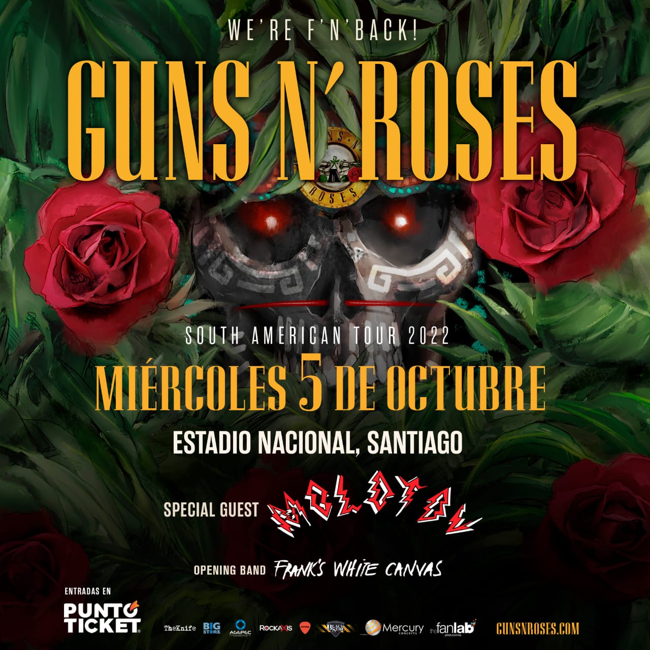 Guns N´ Roses Chile 2022 Este es el setlist de la banda en su gira "We
